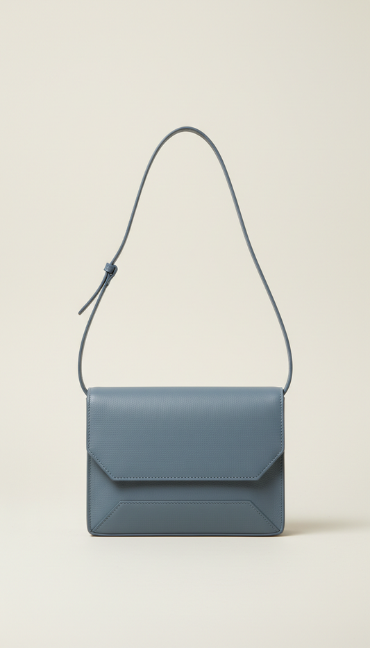 Neceser cuero negro minimalista